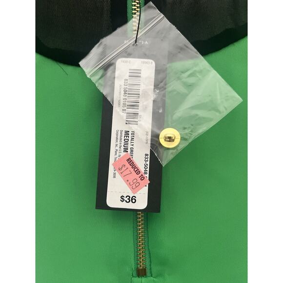 Worthington Blouse Women's Medium Green/Black Slightly Sheer Long Sleeves NWT - Picture 7 of 7